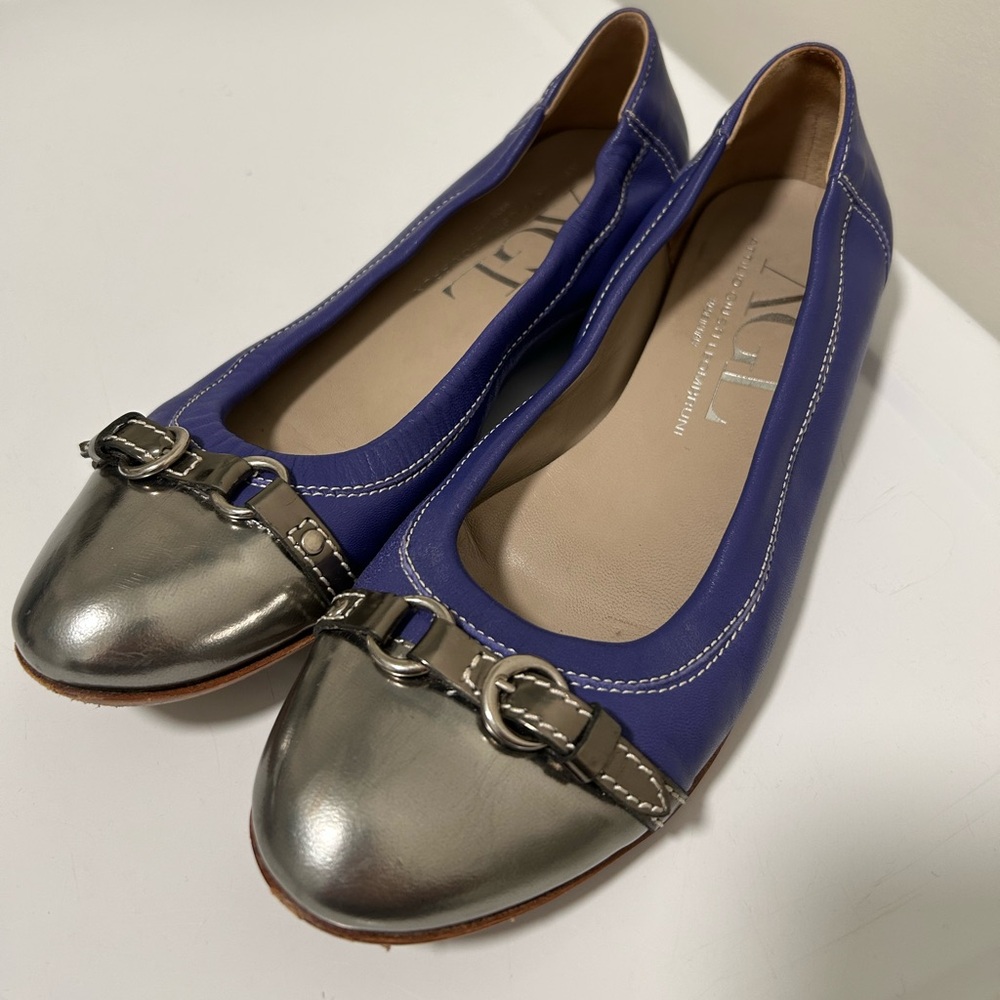 Attilio Giusti Leombruni Monika Ballet Flats Purple Silver Size 8